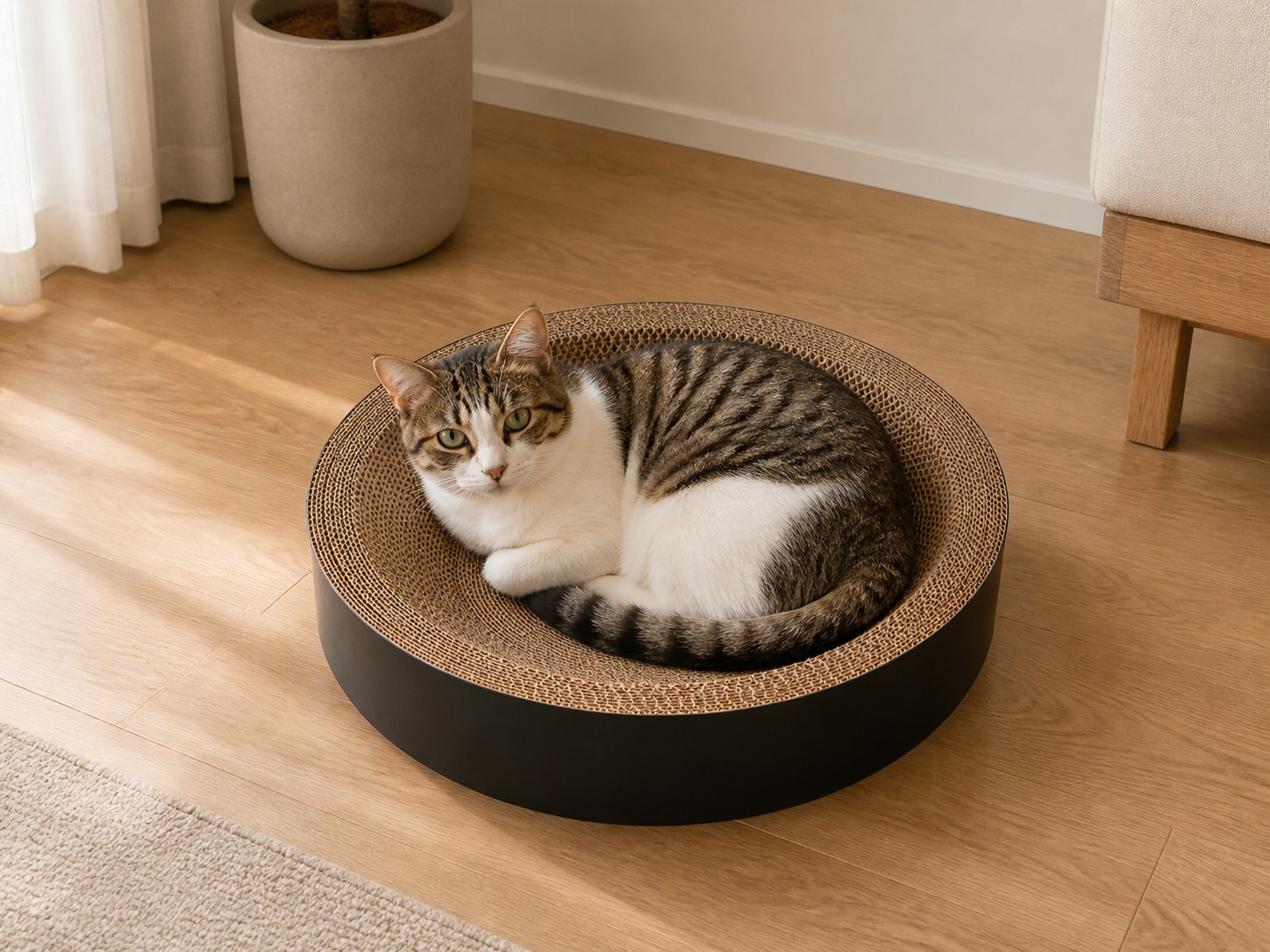 Circular cat scratch board